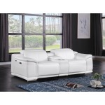 9762 DivanItalia White Modular Power Reclining Loveseat – Top Grain Italian Leather