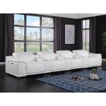 9762 DivanItalia White 7-Piece Modular Power Reclining Sofa – Top Grain Italian Leather