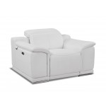 9762 DivanItalia White Power Reclining Chair – Top Grain Italian Leather