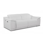 9762 DivanItalia White Power Reclining Sofa – Top Grain Italian Leather