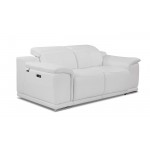 9762 DivanItalia White Power Reclining Loveseat – Top Grain Italian Leather