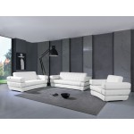 904 - White Italian Leather Sofa Set