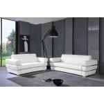 904 - White Italian Leather Sofa Love