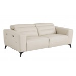 989 DivanItalia Beige Top Grain Italian Leather Sofa with Power Recliners