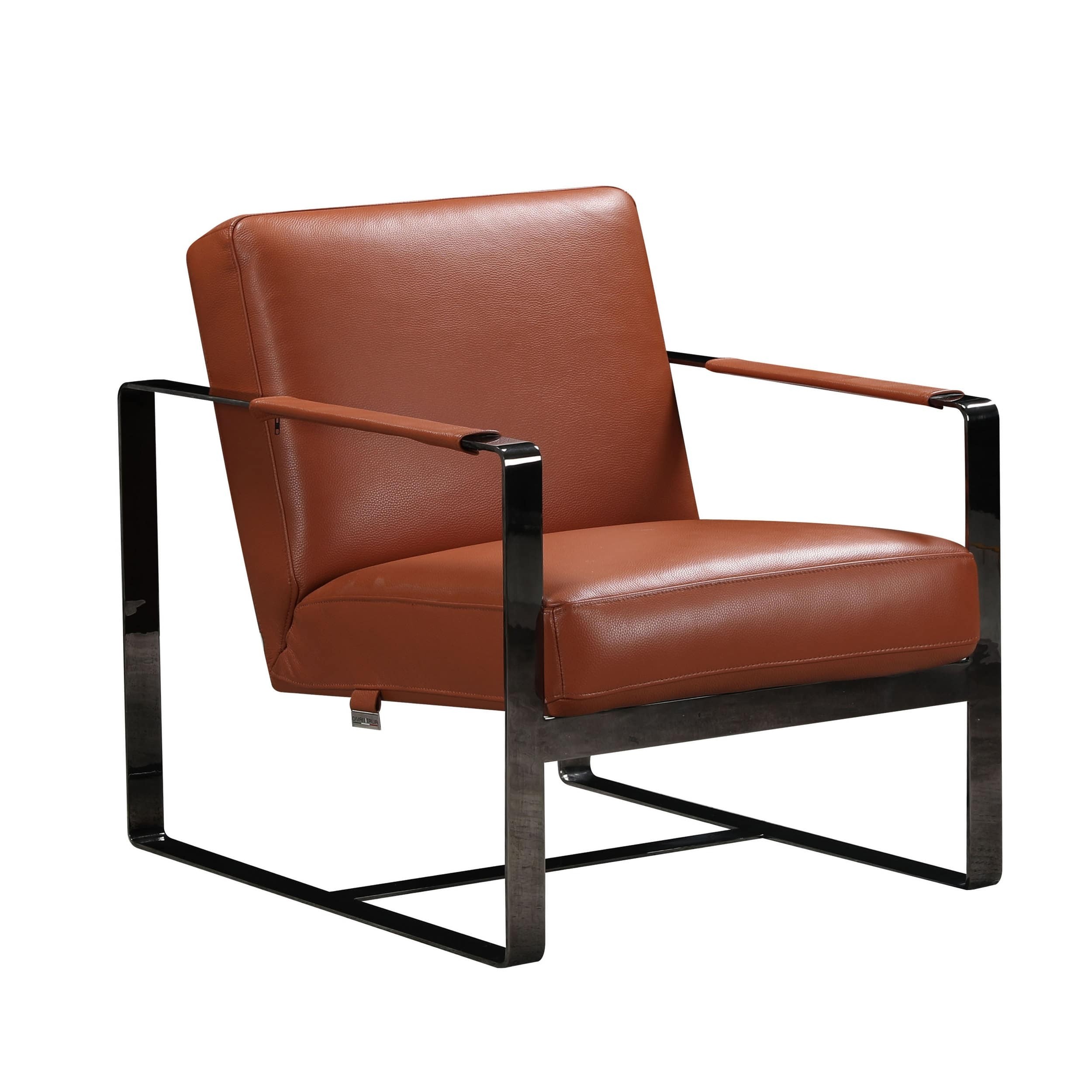 C67 - Camel Leather Accent Chair - Accent Chairs