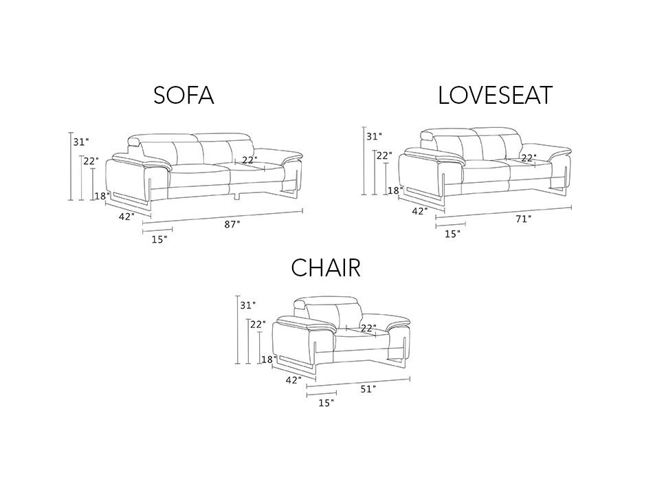 636 - Light Gray Sofa Set - Sofa Sets - Living Rooms