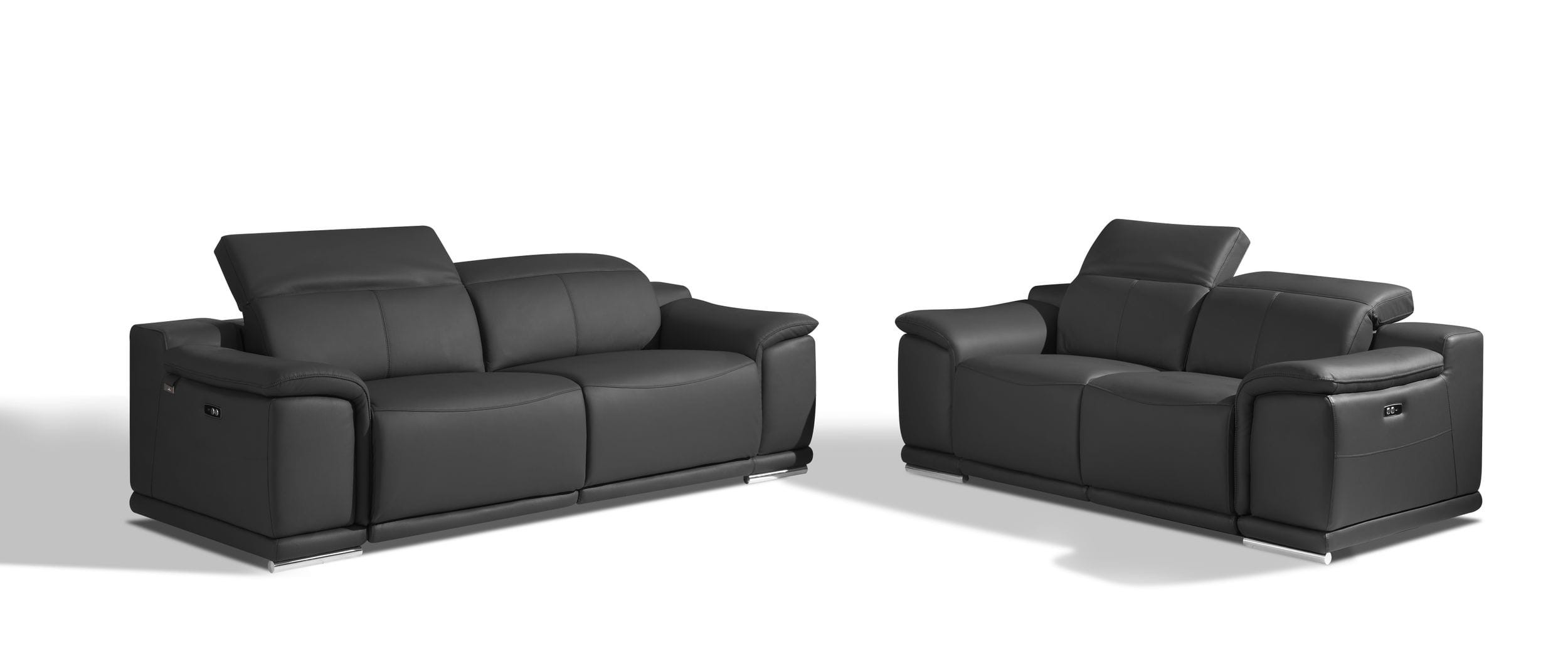 9762 Dark Gray Power Reclining Sofa Love Sofa Sets Divanitalia