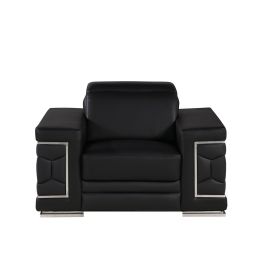 296 Black Genuine Leather Chair