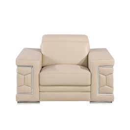 296 Beige Genuine Leather Chair