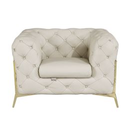 970 DivanItalia Cream Chair in Top-Grain Italian Leather