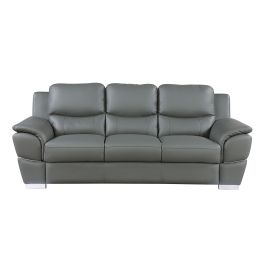 4572 Gray Genuine Leather Sofa