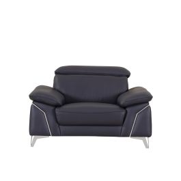 727 DivanItalia White Chair with Adjustable Headrest in Top-Grain Italian Leather