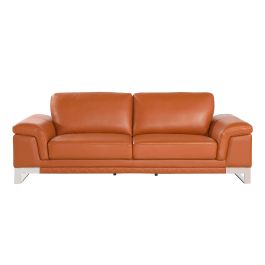 411 DivanItalia Camel Sofa in Top-Grain Italian Leather