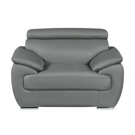 4571 Gray Genuine Leather Chair