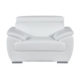 4571 White Genuine Leather Chair