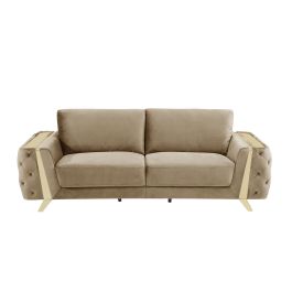 1051 DivanItalia Beige Sofa in Velvet Fabric