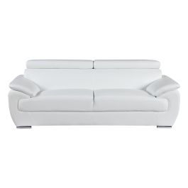 4571 White Genuine Leather Sofa