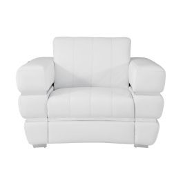 904 DivanItalia White Chair in Top-Grain Italian Leather