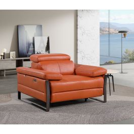 1246 DivanItalia CAMEL  Power Reclining Arm Chairwith Power Headrests – Top Grain Italian Leather