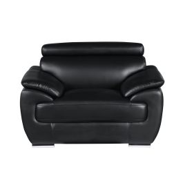 4571 Black Genuine Leather Chair