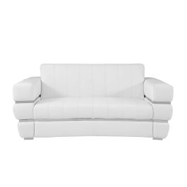 904 DivanItalia White Loveseat in Top-Grain Italian Leather