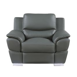 4572 Gray Genuine Leather Chair