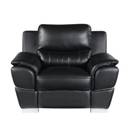 4572 Black Genuine Leather Chair
