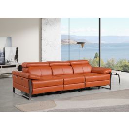 1246 DivanItalia CAMEL Modular Power Triple Reclining Sofa with Power Reclining Headrests – Top Grain Italian Leather