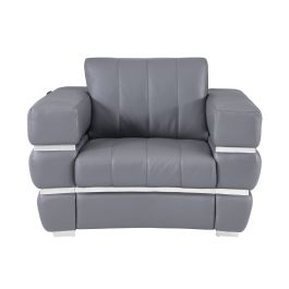 904 DivanItalia Dark Gray Chair in Top-Grain Italian Leather