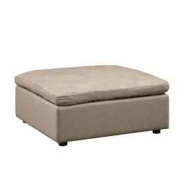 1100 DivanItalia Beige Ottoman – Top-Grain Italian Leather