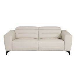 989 DivanItalia Beige Power Reclining Sofa with Power Headrest in Top-Grain Italian Leather
