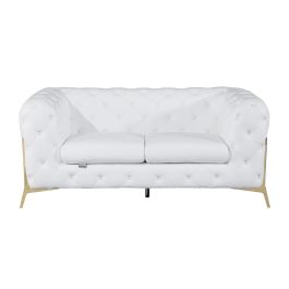 970 DivanItalia White Loveseat in Top-Grain Italian Leather