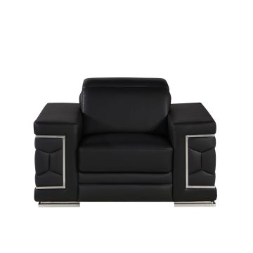 296 Black Genuine Leather Chair