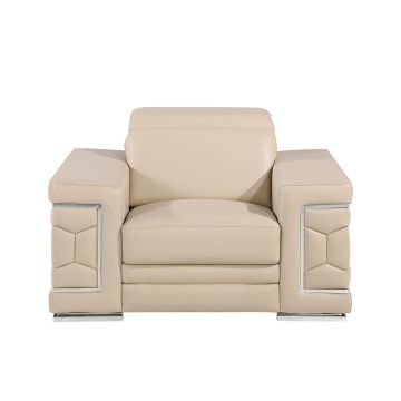 296 Beige Genuine Leather Chair