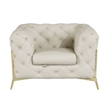 970 DivanItalia Cream Chair in Top-Grain Italian Leather