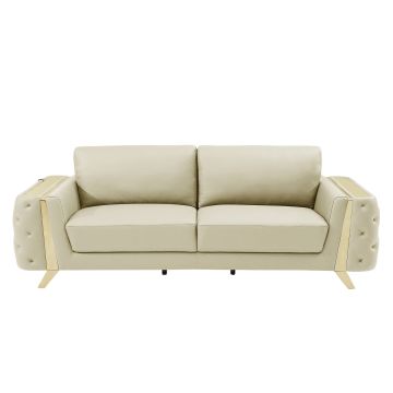 1050 DivanItalia Beige Sofa in Top-Grain Italian Leather