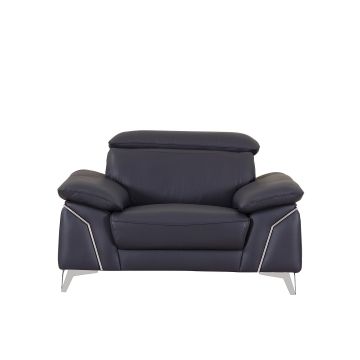 727 DivanItalia White Chair with Adjustable Headrest in Top-Grain Italian Leather