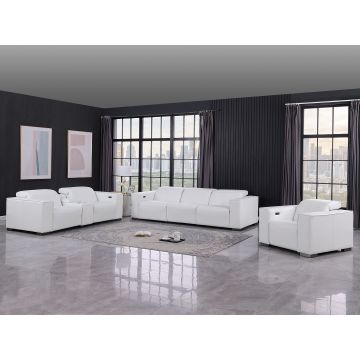 1208 Modular Leather Set with 6 Power Recliners & Power Headrests