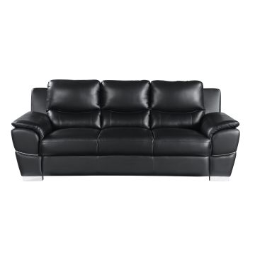 4572 Black Genuine Leather Sofa