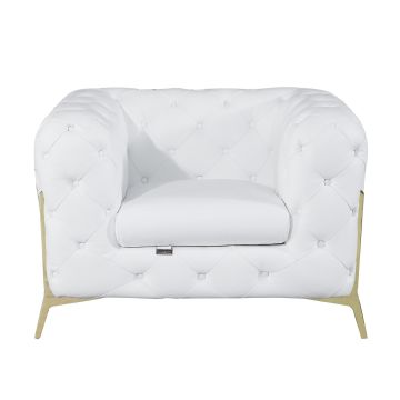 970 DivanItalia White Chair in Top-Grain Italian Leather