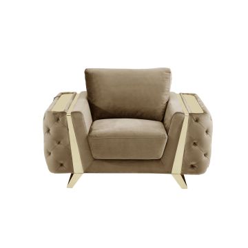 1051 DivanItalia Beige Chair in Velvet Fabric