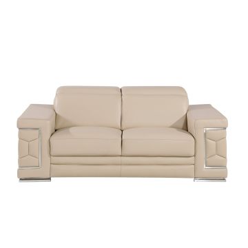 296 Beige Genuine Loveseat