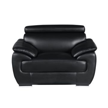 4571 Black Genuine Leather Chair