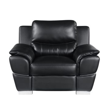 4572 Black Genuine Leather Chair