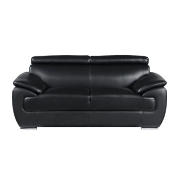 4571 Black Genuine Leather Loveseat